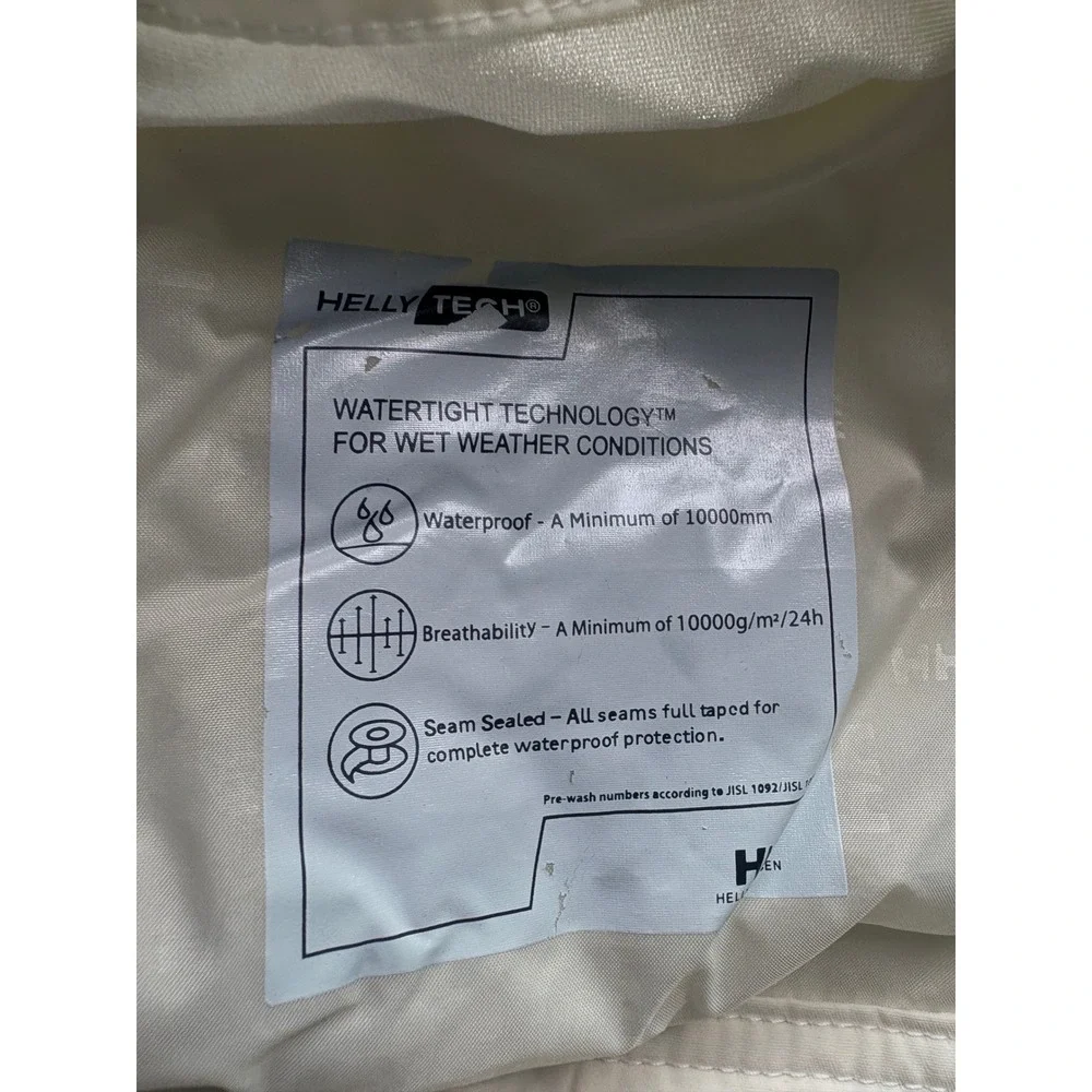 Helly Hansen Helly Tech Waterproof Ski Jacket Womens Large White Hooded Coat